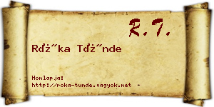 Róka Tünde névjegykártya